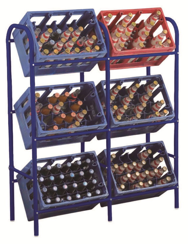 Universal-Kastenständer für 6 Kästen, Getränkekistenregal aus Stahl Universal-Kastenständer für 6 Kästen, Getränkekistenregal aus Stahl
